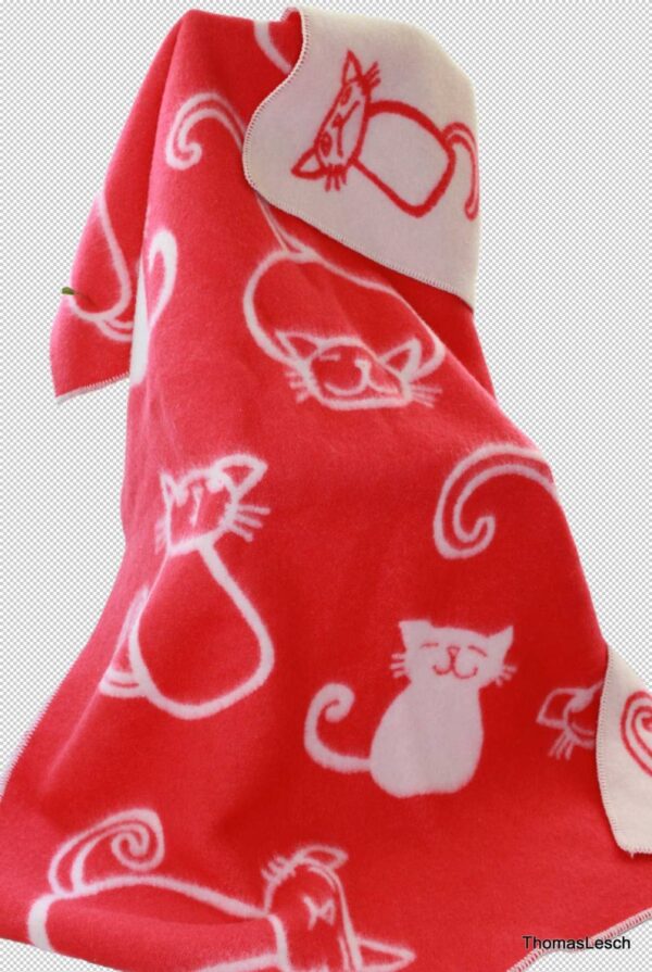 Marawolldecke Katze rot-weiß