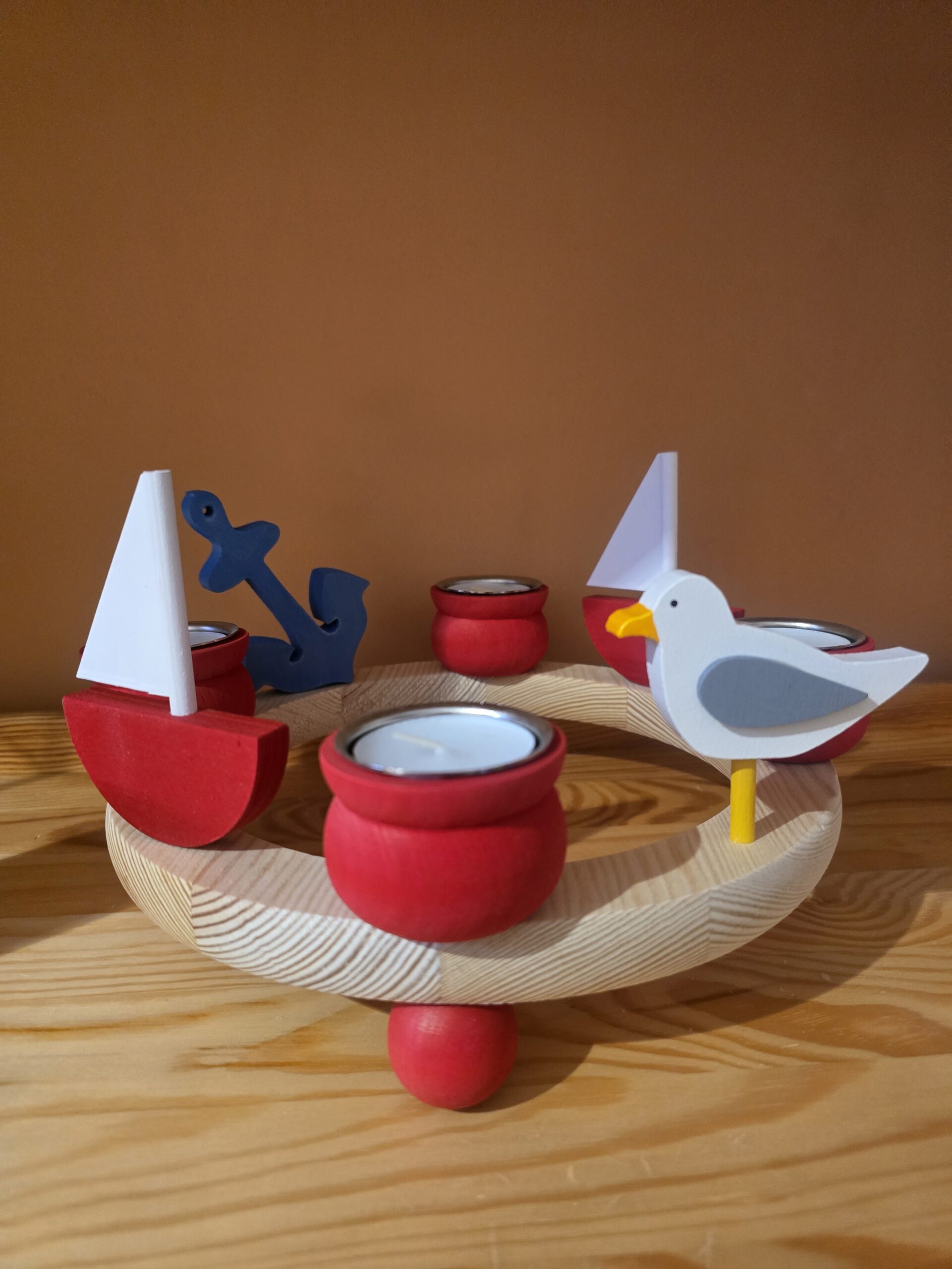 Maritimer Wechselkranz mit 4 TLH in rot