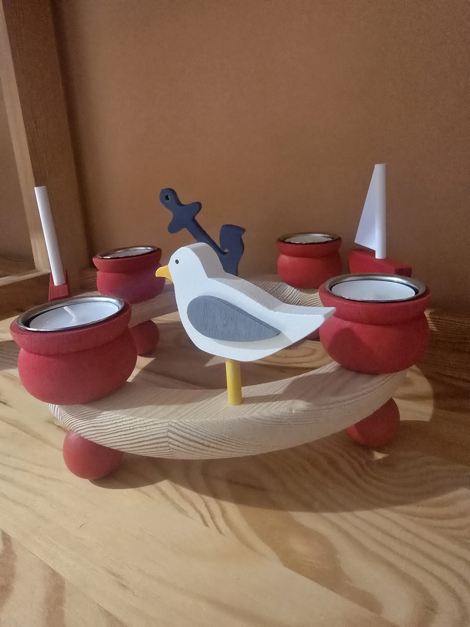 Maritimer Wechselkranz mit 4 TLH in rot – Bild 2