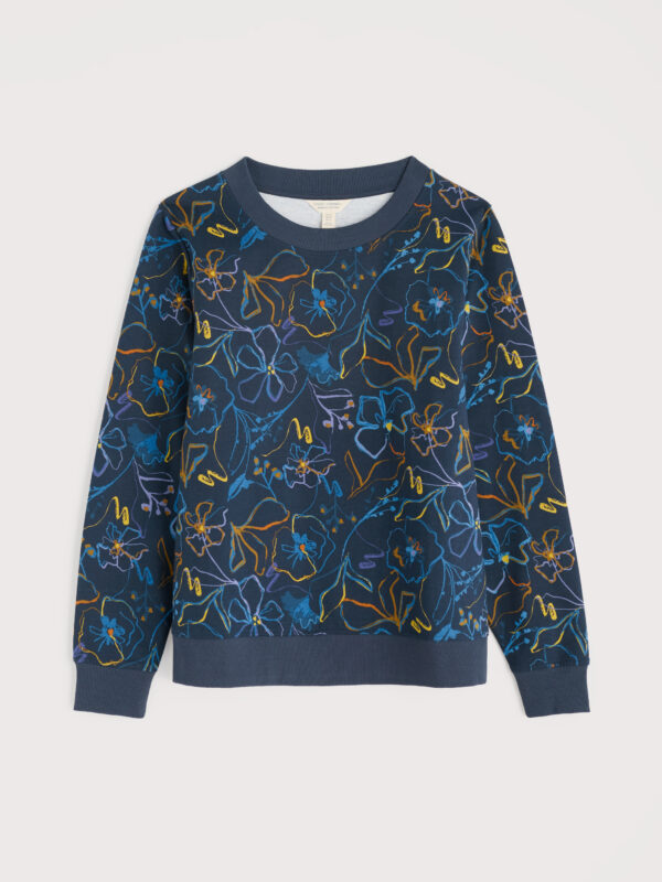 Bright Wave Sweatshirt Drawn Floral Maritime