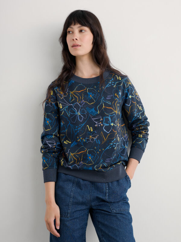 Bright Wave Sweatshirt Drawn Floral Maritime – Bild 3