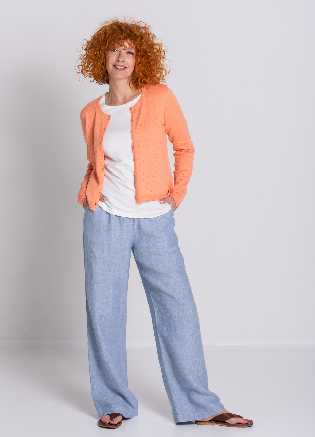 Leinenhose Delave gerade graublau