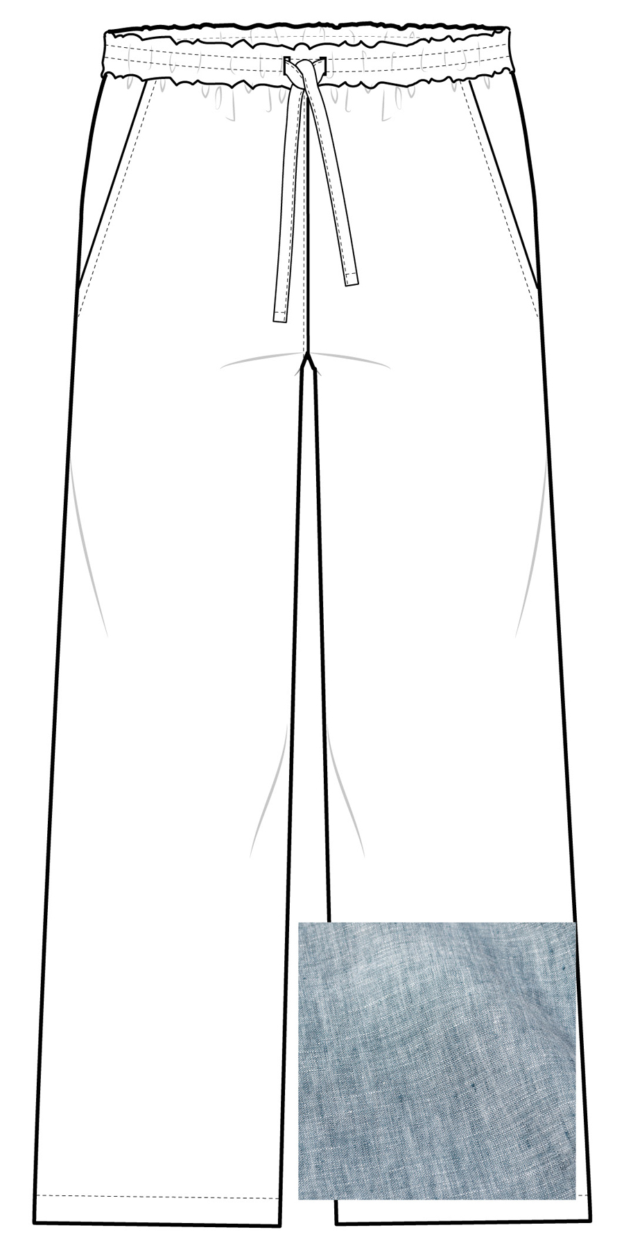 Leinenhose Delave gerade graublau – Bild 2