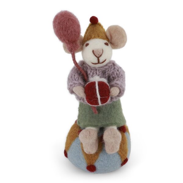 Small Girly Mouse with Ballon and Present – Bild 2