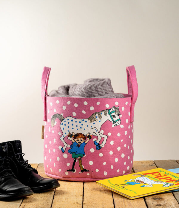 Aufbewahrungskorb Pippi und ihr Pferd pink 30l
