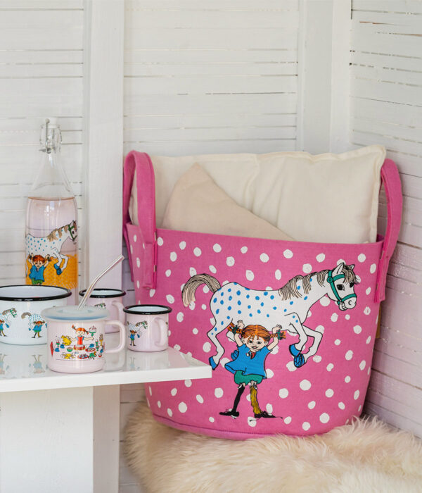 Aufbewahrungskorb Pippi und ihr Pferd pink 30l – Bild 2