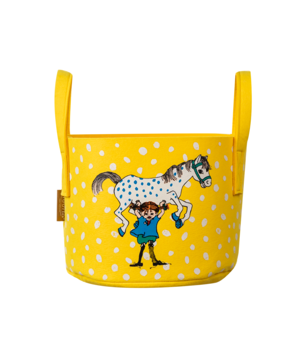 Aufbewahrungskorb Pippi und ihr Pferd gelb 17l