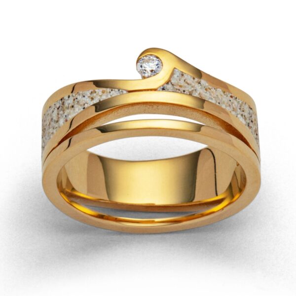 Ring Maui Strandsand Zirkonia vergoldet