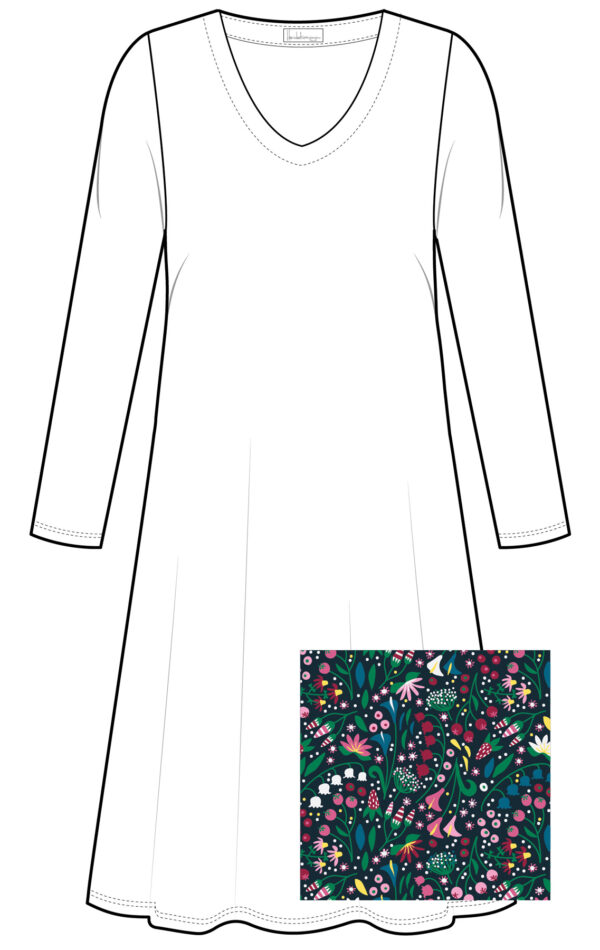 Kleid mit V-Ausschnitt MALINA bunt – Bild 3