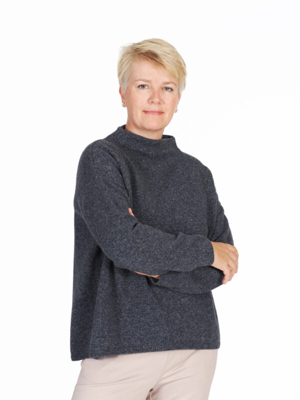 Stehbundpullover meliert dark denim