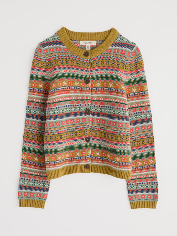 Cove Cottage Cardigan Carved Relief Pear Multi