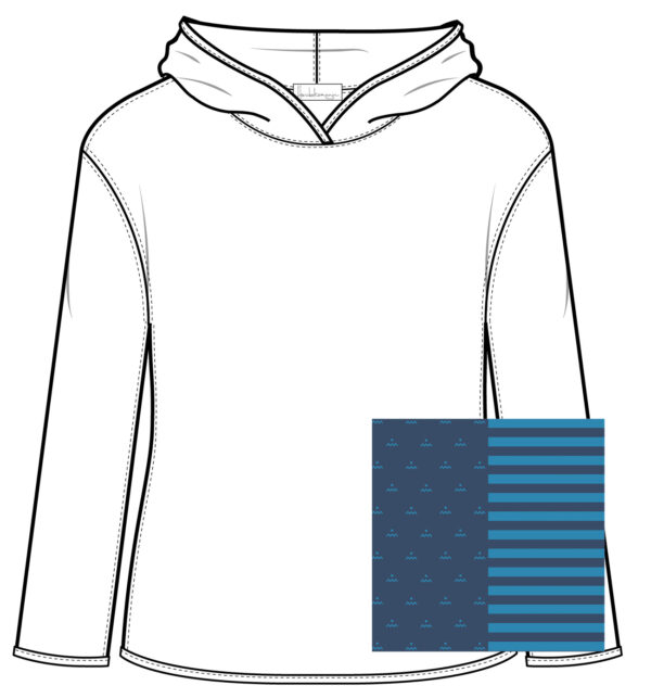 Kapuzenwendeshirt Zickzack Jeans Pfau – Bild 2