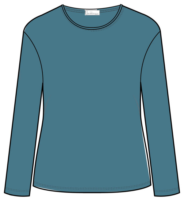 Langarmshirt Basic smaragd – Bild 2