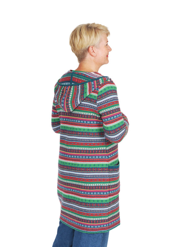 Strickmantel mit Kapuze ELVA bunt – Bild 3