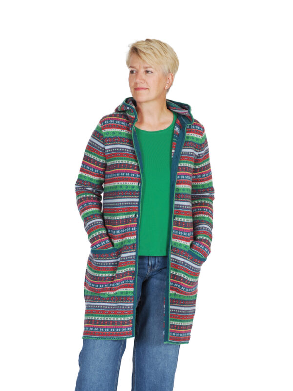 Strickmantel mit Kapuze ELVA bunt – Bild 4