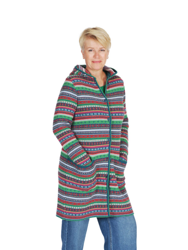 Strickmantel mit Kapuze ELVA bunt