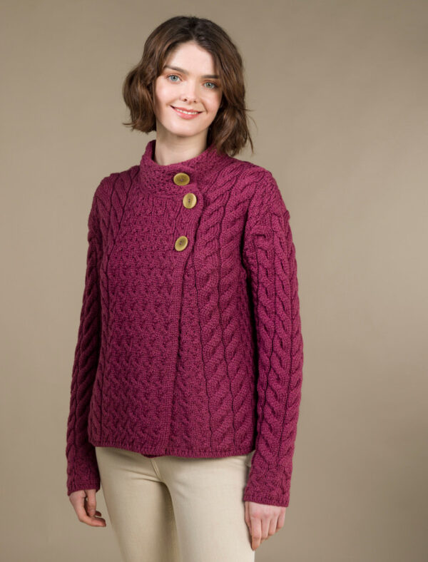 Superweiche Merinowolljacke Magenta