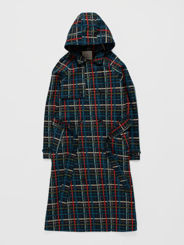 Penweathers Trench Coat Sketched Check Maritime – Bild 2