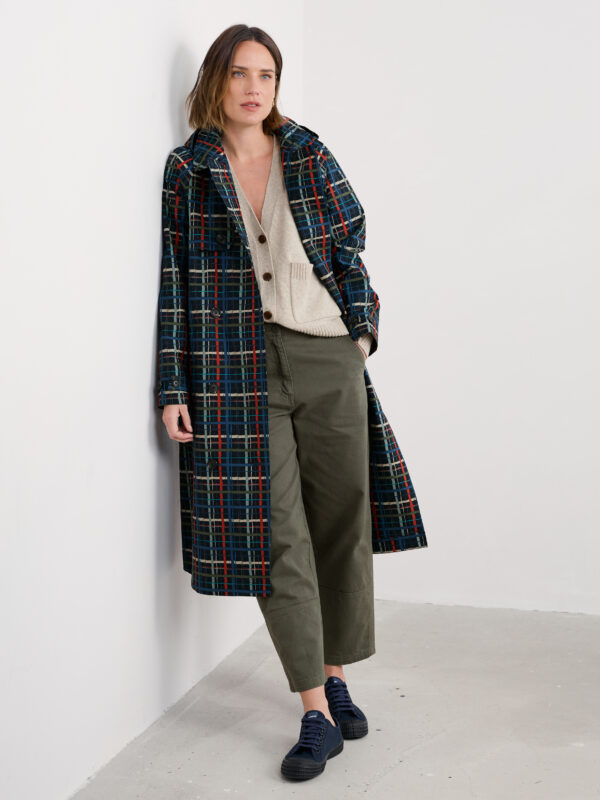 Penweathers Trench Coat Sketched Check Maritime – Bild 5