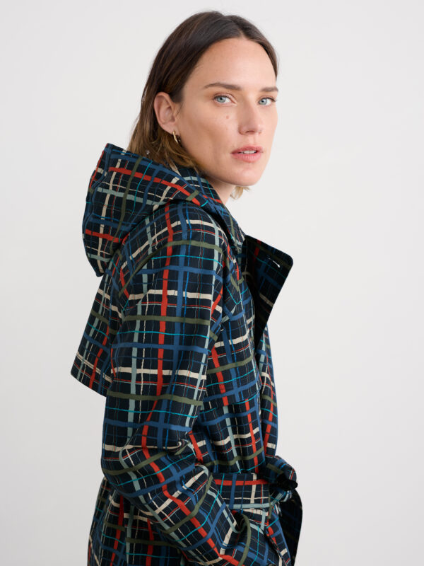 Penweathers Trench Coat Sketched Check Maritime – Bild 6