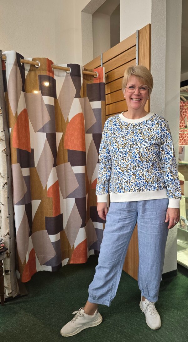 Pumphose Leinen graublau delavé