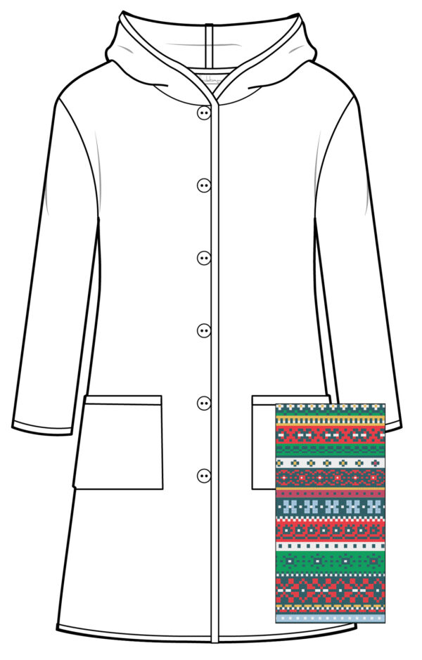 Strickmantel mit Kapuze ELVA bunt
