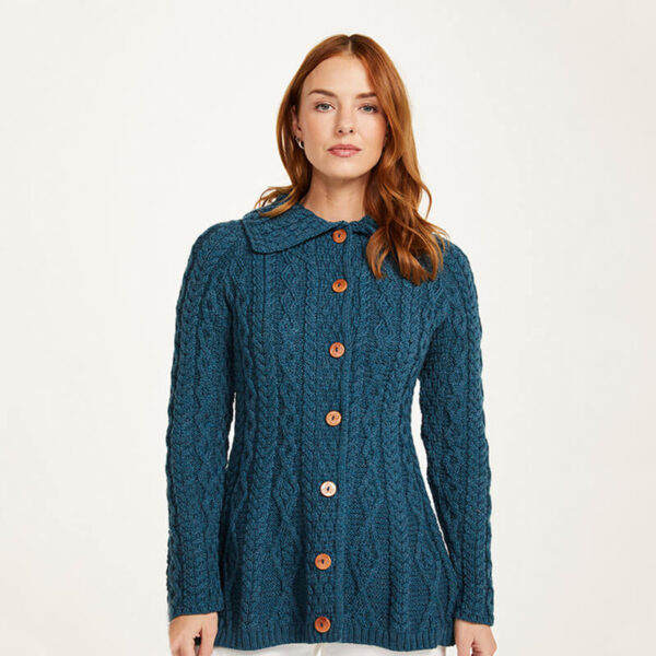 Superweiche Merinowolljacke Petrol