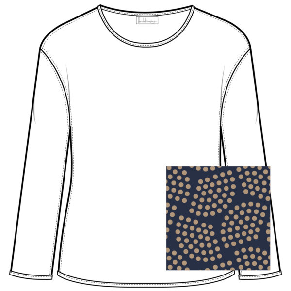 Wendeshirt FECHA Marine Milchkaffee