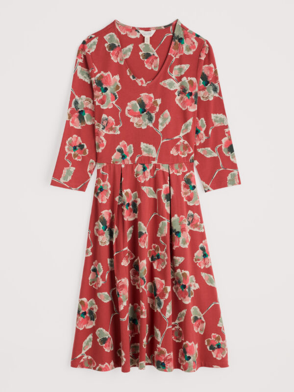3/4 Pier View Dress Artist Camellia Red Sail