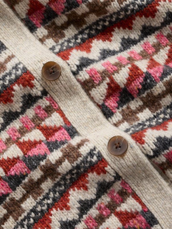 Dawson Pick Vest Fairisle Zig Zag Geo Aran Red Sail – Bild 2