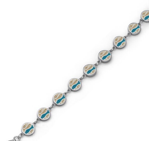 Armband Strandwellen Strandsand/blauer Steinsand