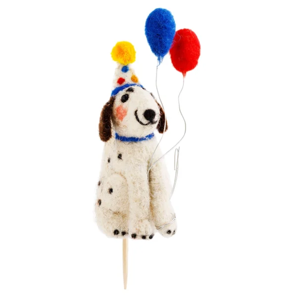 Geburtstagshund mit Luftballons