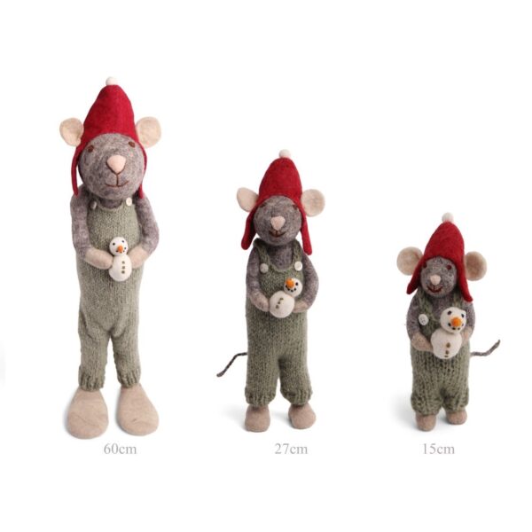 Kleine graue Maus mit Schneemann – Bild 2