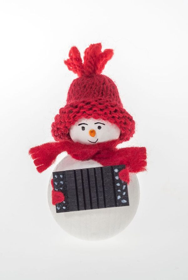 Stecker kleiner Schneemann mit Zieharmonika