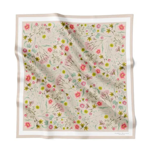 Beiger Garten Seidentuch  90*90cm