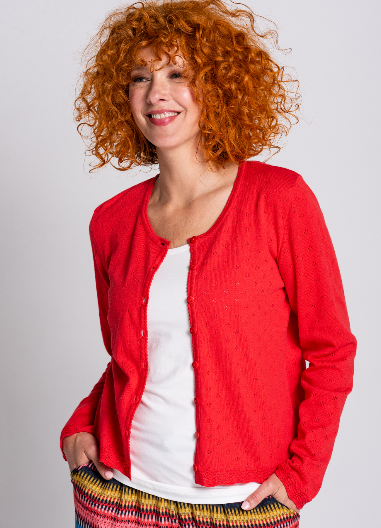 Ajour Strickjacke Hola Erdbeere