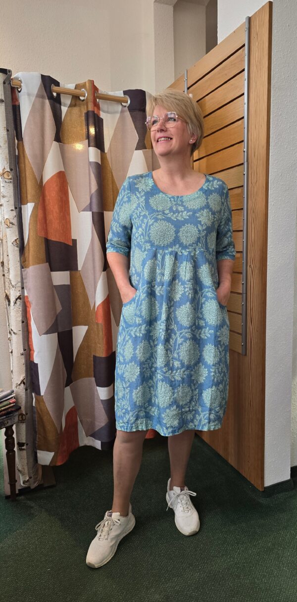 Ballonkleid Leinen Astra topas