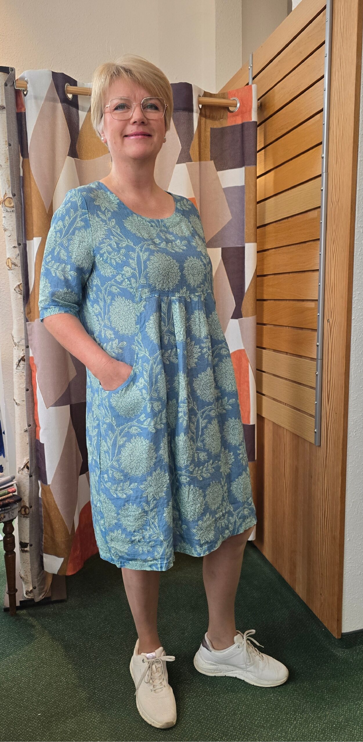 Ballonkleid Leinen Astra topas – Bild 2