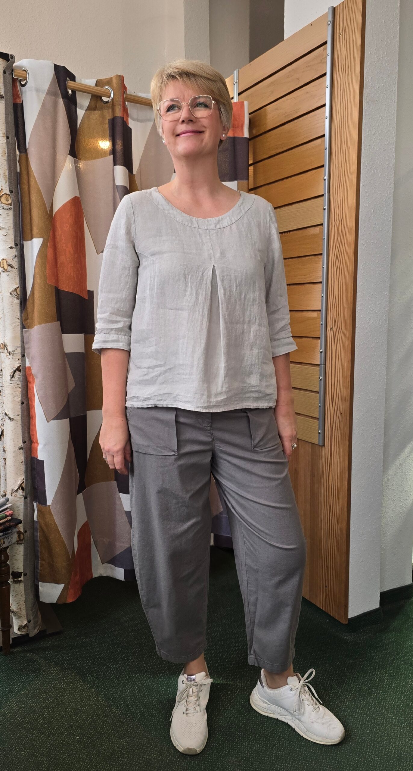 Blusenshirt Leinen delfin