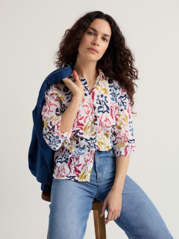 Larissa Shirt Inky Botanical Chalk