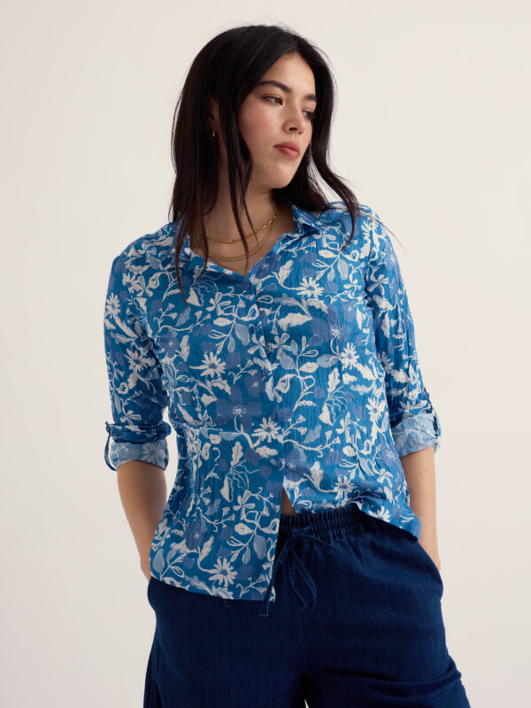 Larissa Shirt Winding Meadow Sailboats