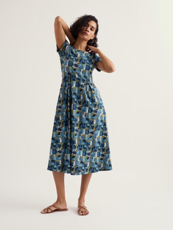 S/S Veronica Dress Floral Splice Sardine