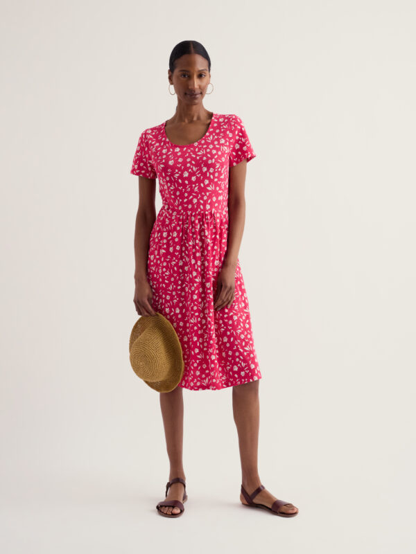 Enor Dress Sea Spray Floral Bright Radish