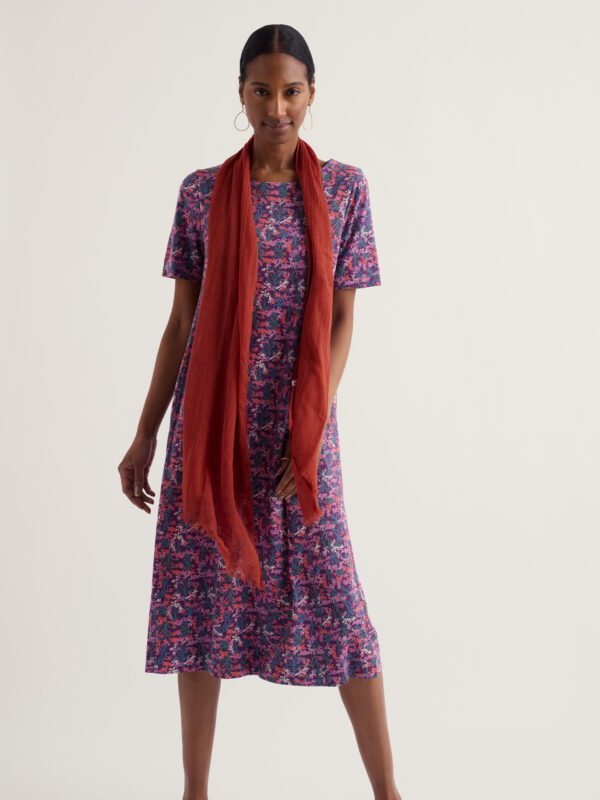 S/S Pipers Dress Summer Fronds Purple Kale