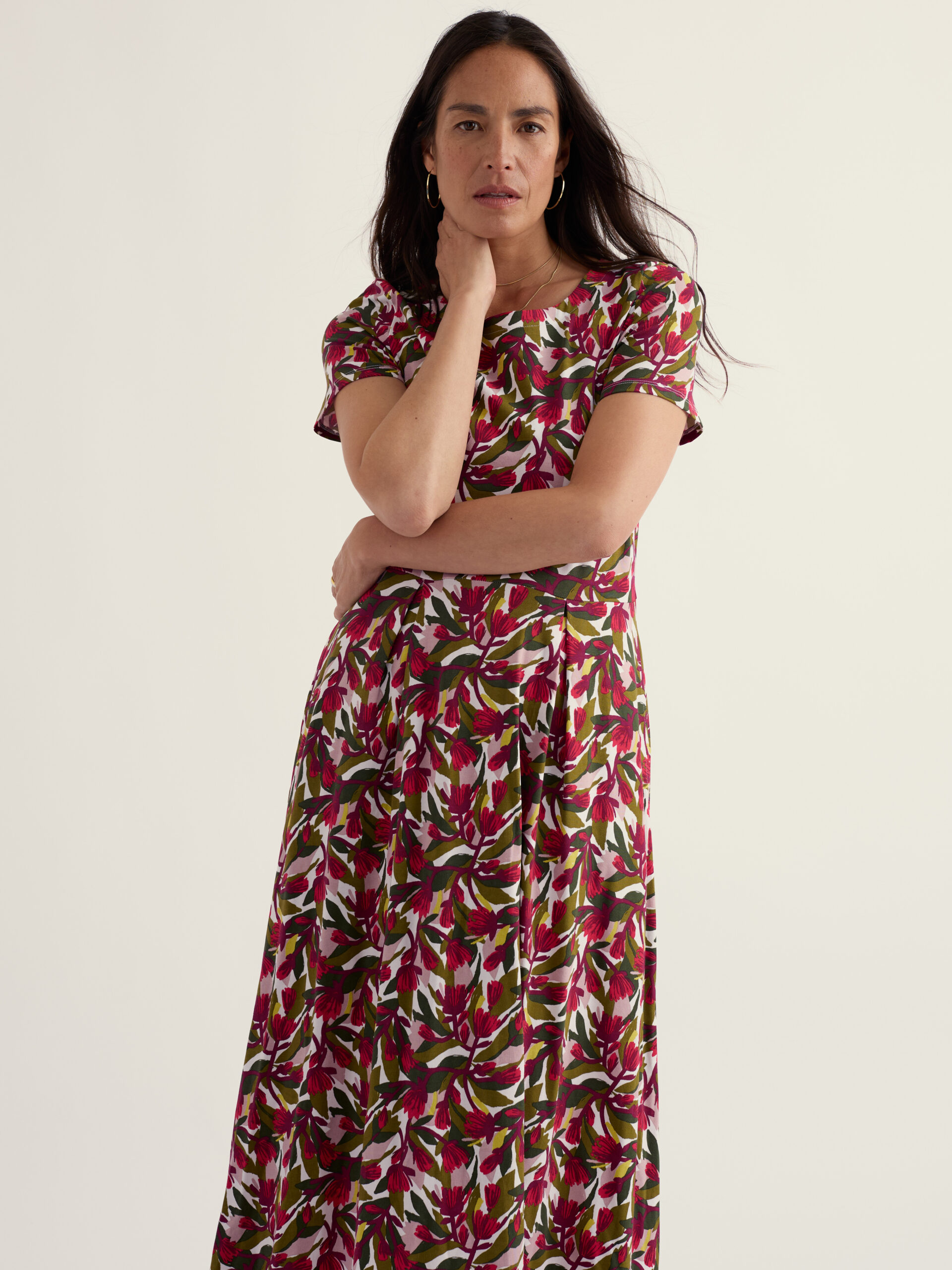 S/S Veronica Dress Abstract Protea Chalk – Bild 3