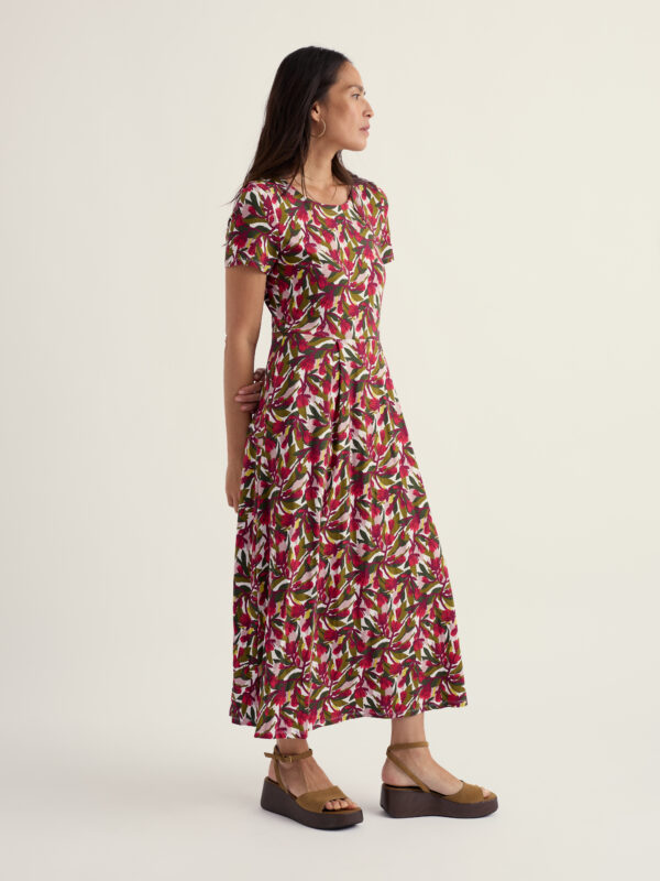 S/S Veronica Dress Abstract Protea Chalk