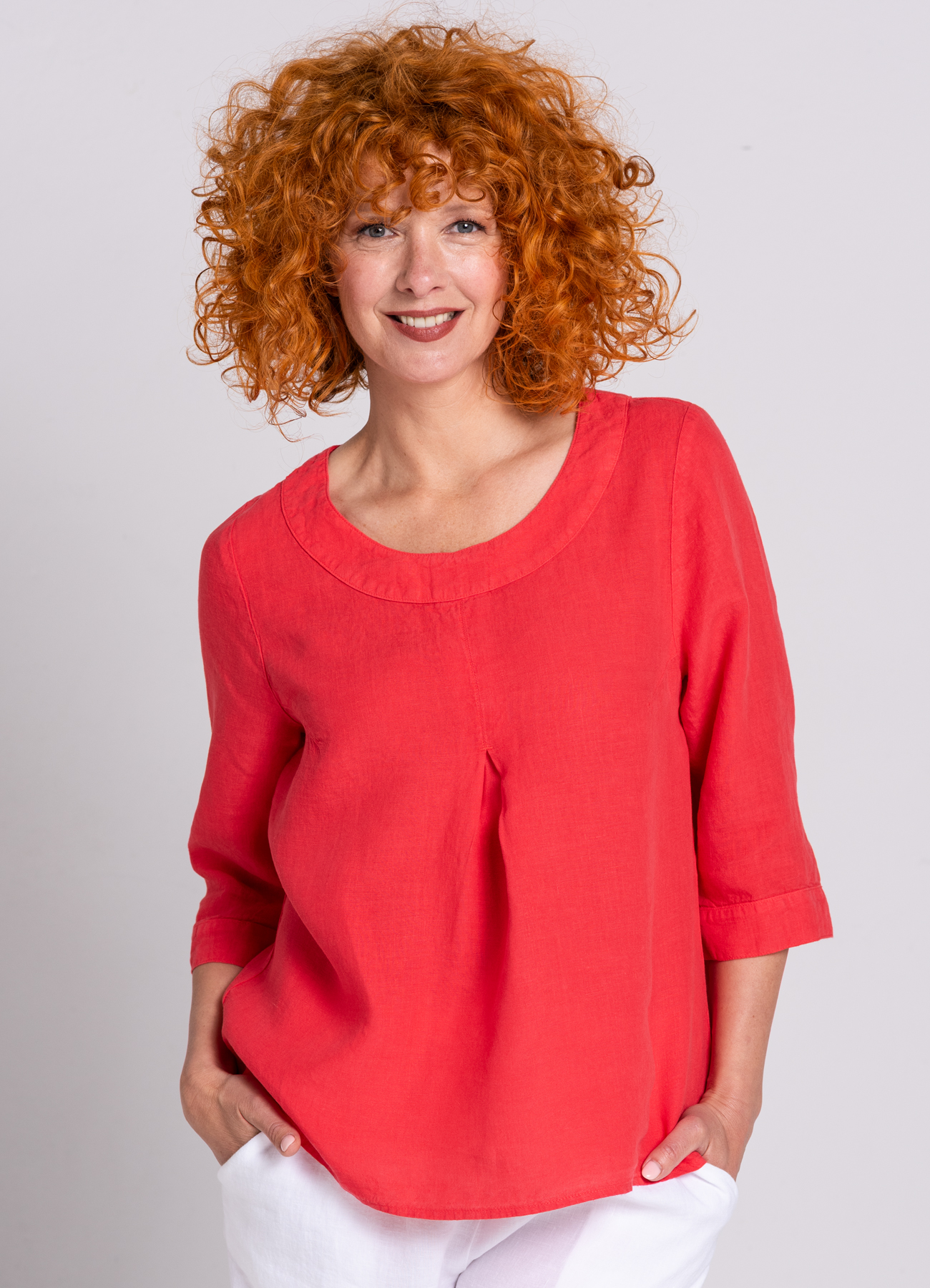 Blusenshirt Leinen Erdbeere