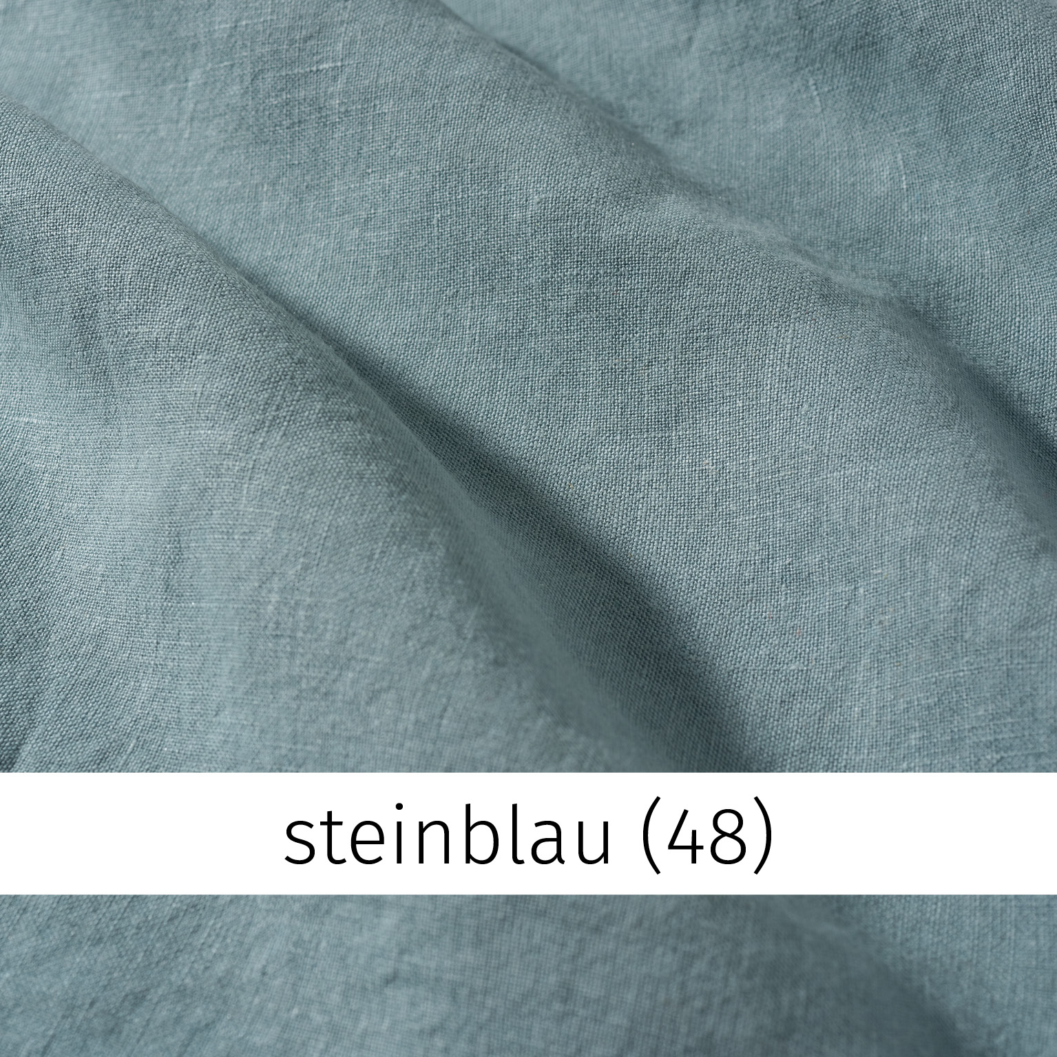 Kleid Kurzarm Leinen steinblau – Bild 2