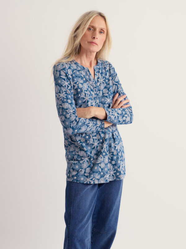 Moon Window Tunic Sketchbook Blooms Marine