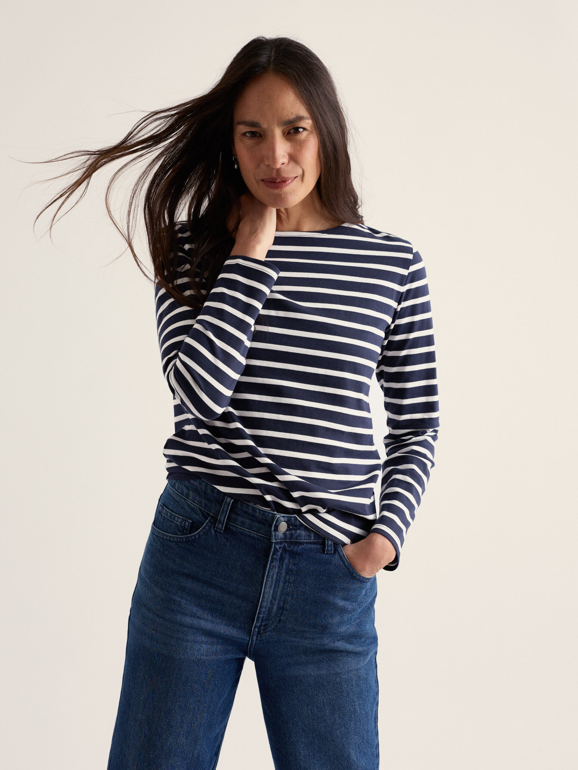 Sailor Shirt Breton Maritime Chalk – Bild 3